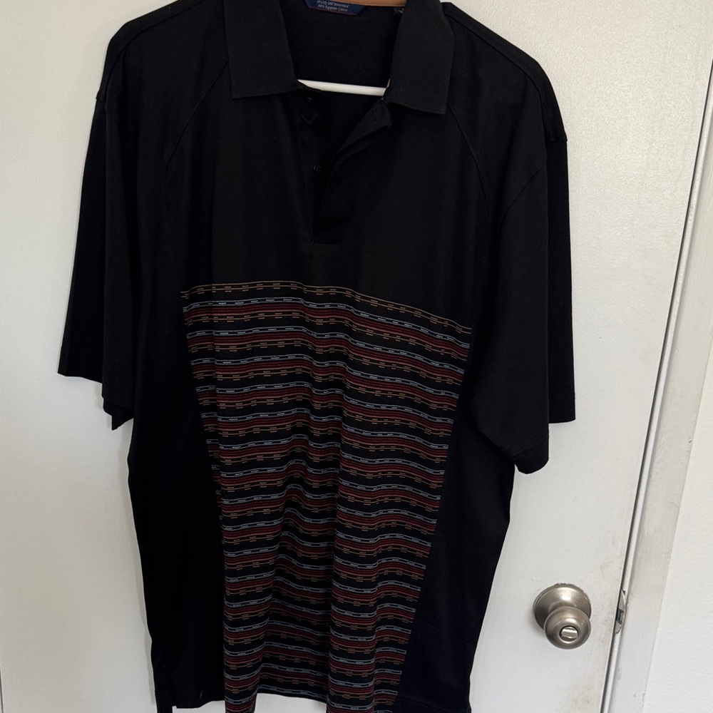 Callaway Black Polo with Red Stripes